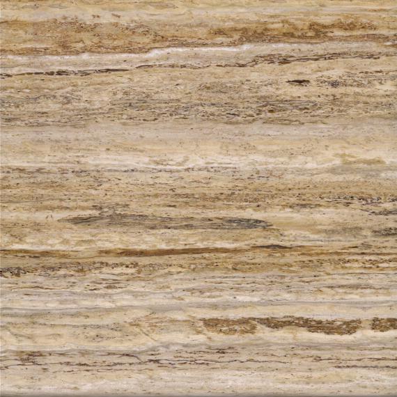 Unik inomhusapplikation med gyllene travertin